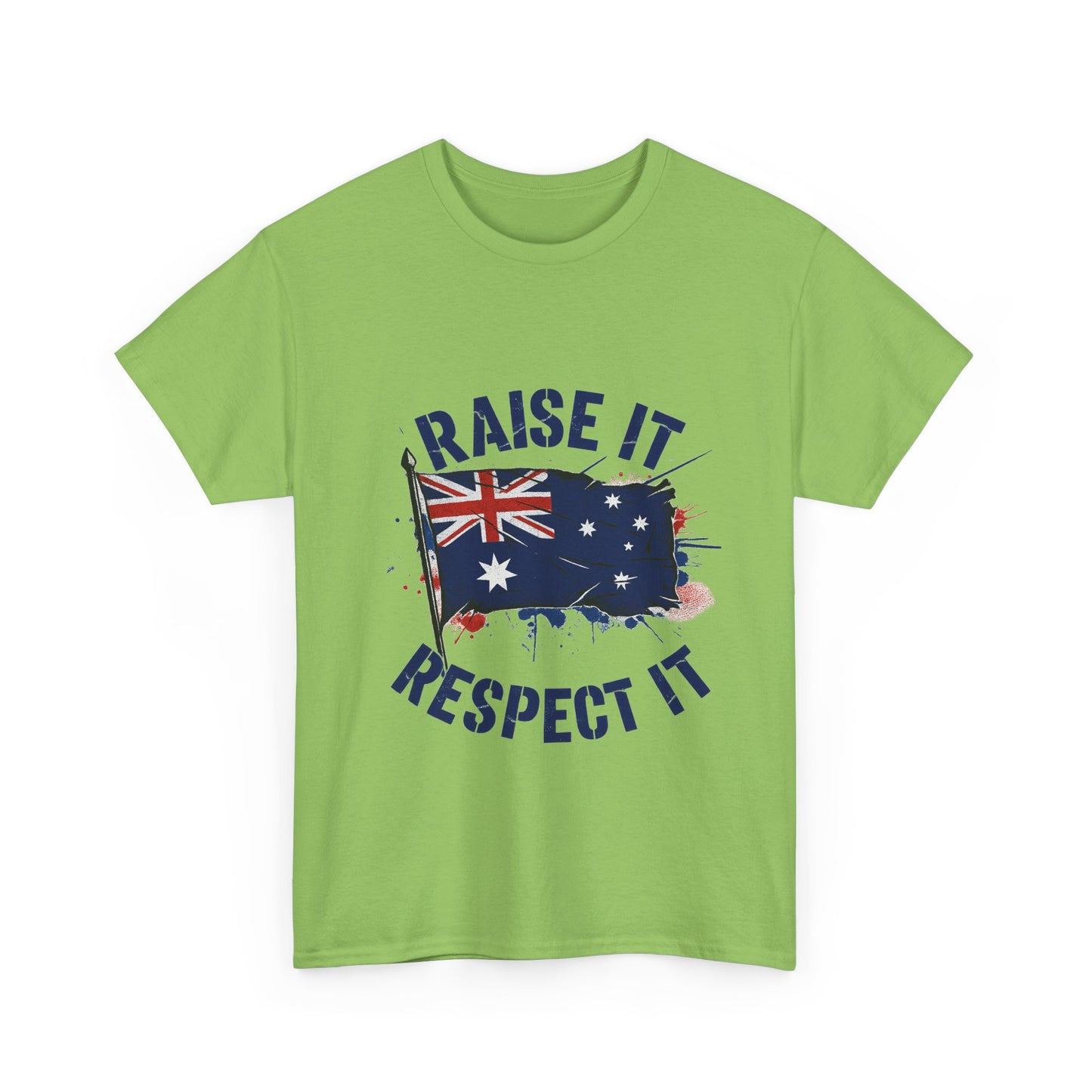 Raise It Respect It Australia Flag Unisex Graphic Tee Cotton T-Shirt
