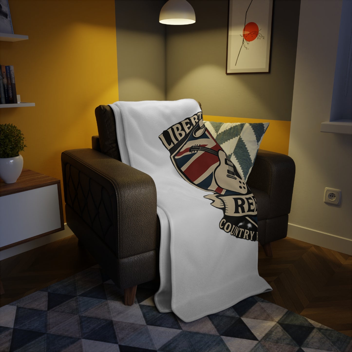 Liberty Road Rebels Britannia Rock 'n' Roll Plush Fleece Throw Blanket