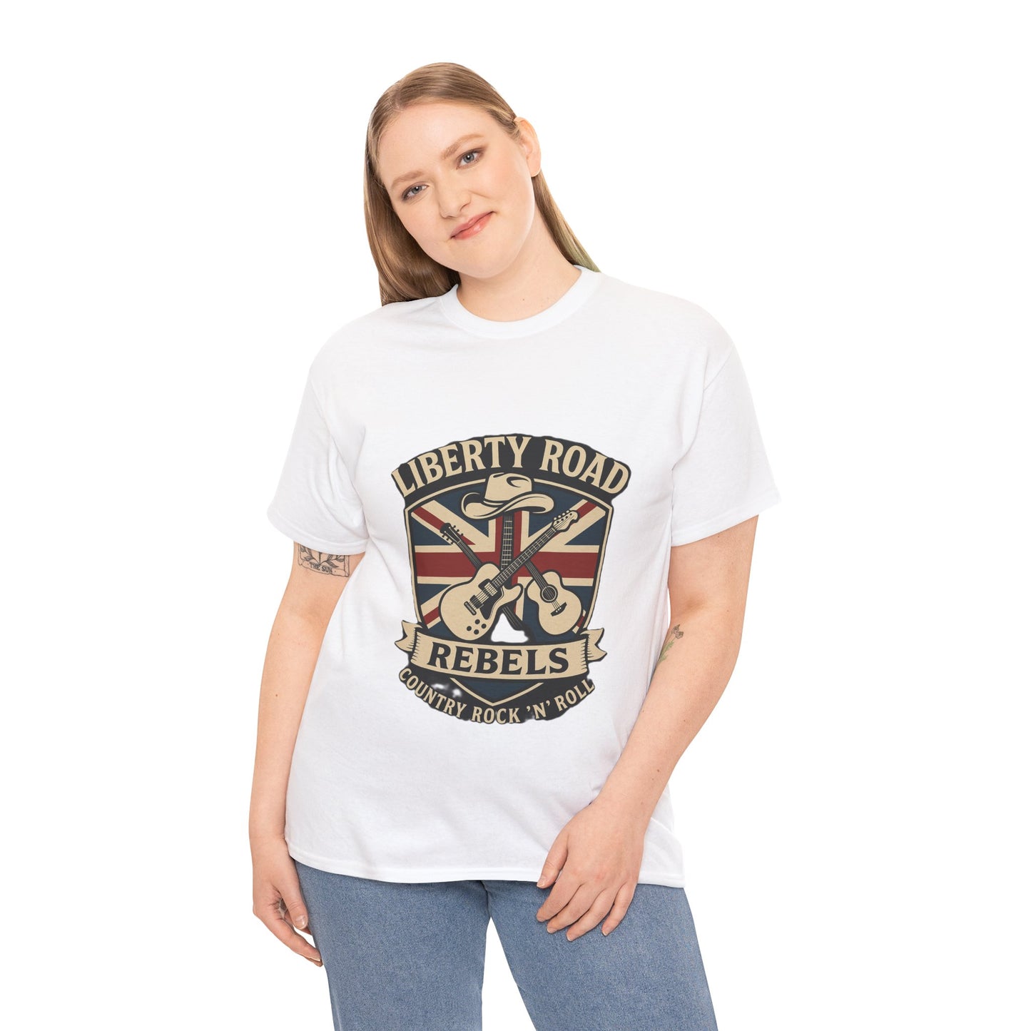 Liberty Road Rebels Britannia Rock 'n' Roll Rebels Tee Unisex Heavy Cotton T-Shirt