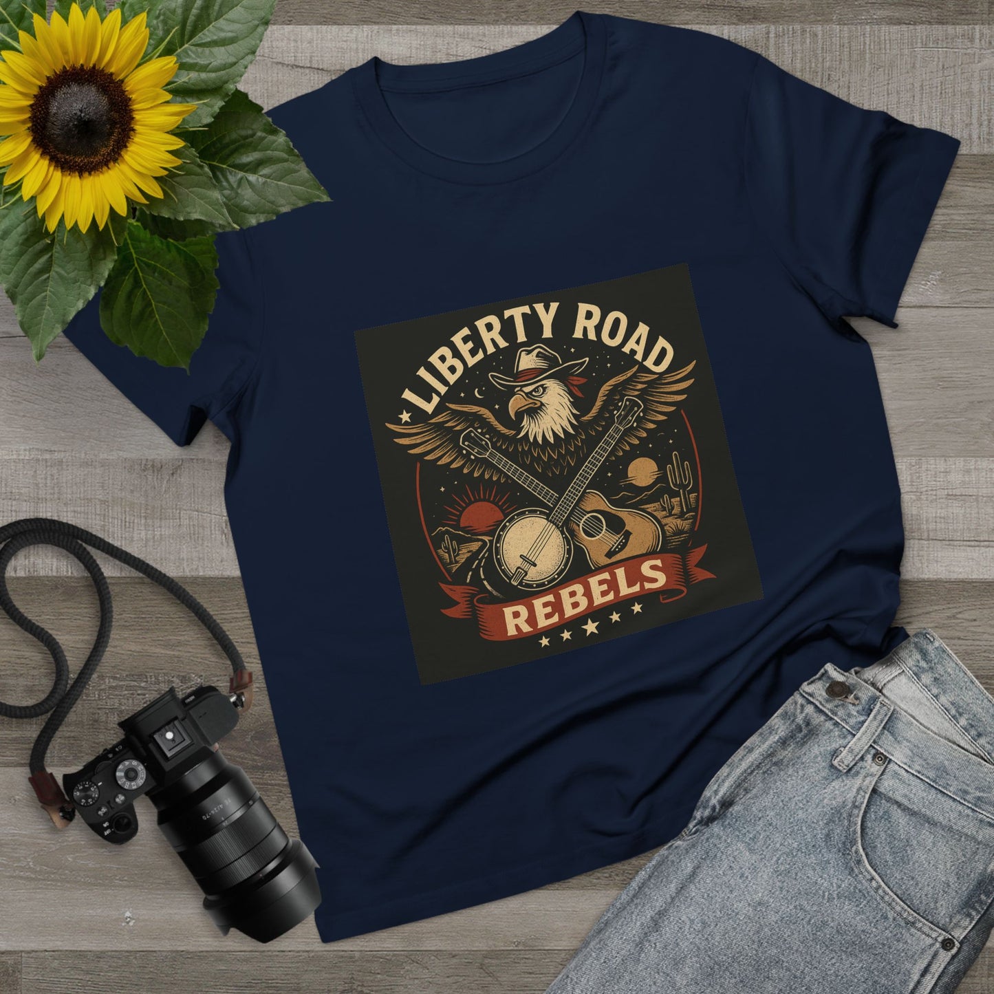 Liberty Road Rebels Vintage Americana Style Women's T-Shirt Tee