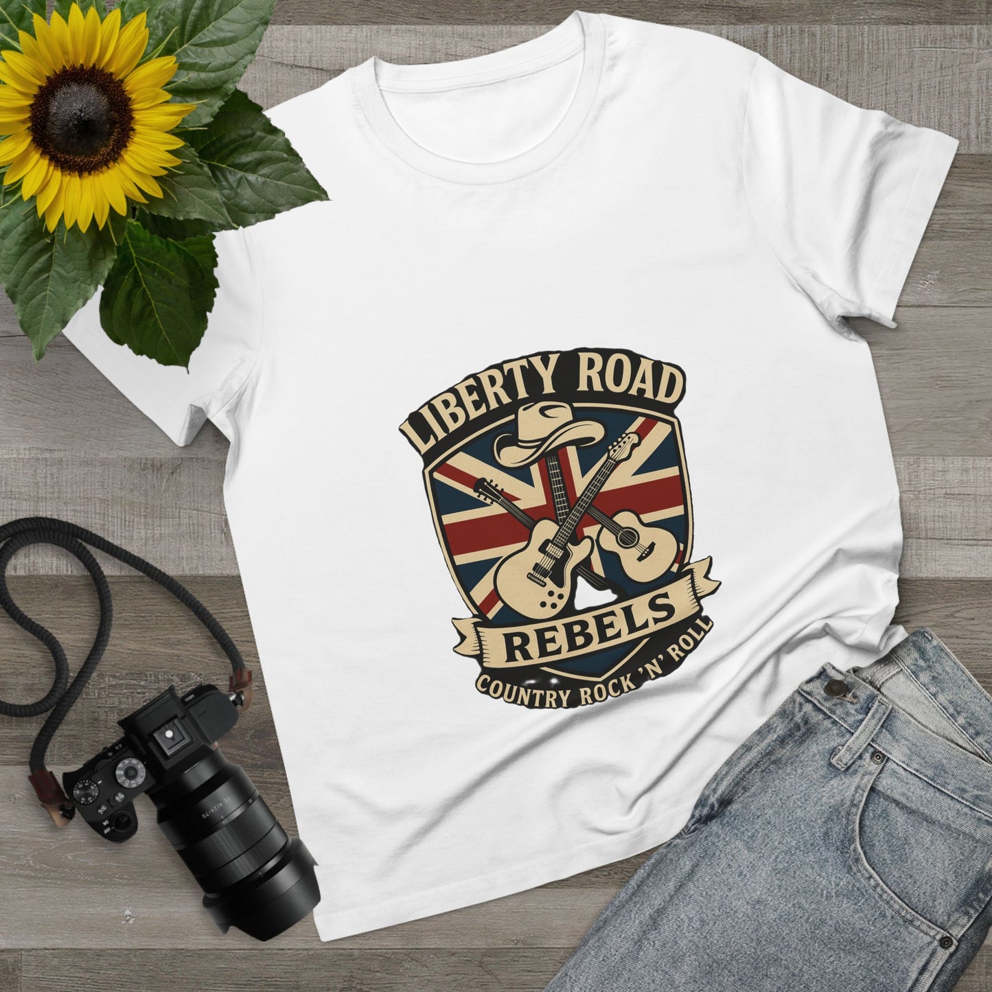 Liberty Road Rebels Britannia Rock 'n' Roll Tee Women's Graphic T-Shirt