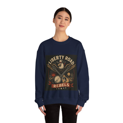 Liberty Road Rebels Vintage Americana Style Crewneck Sweatshirt