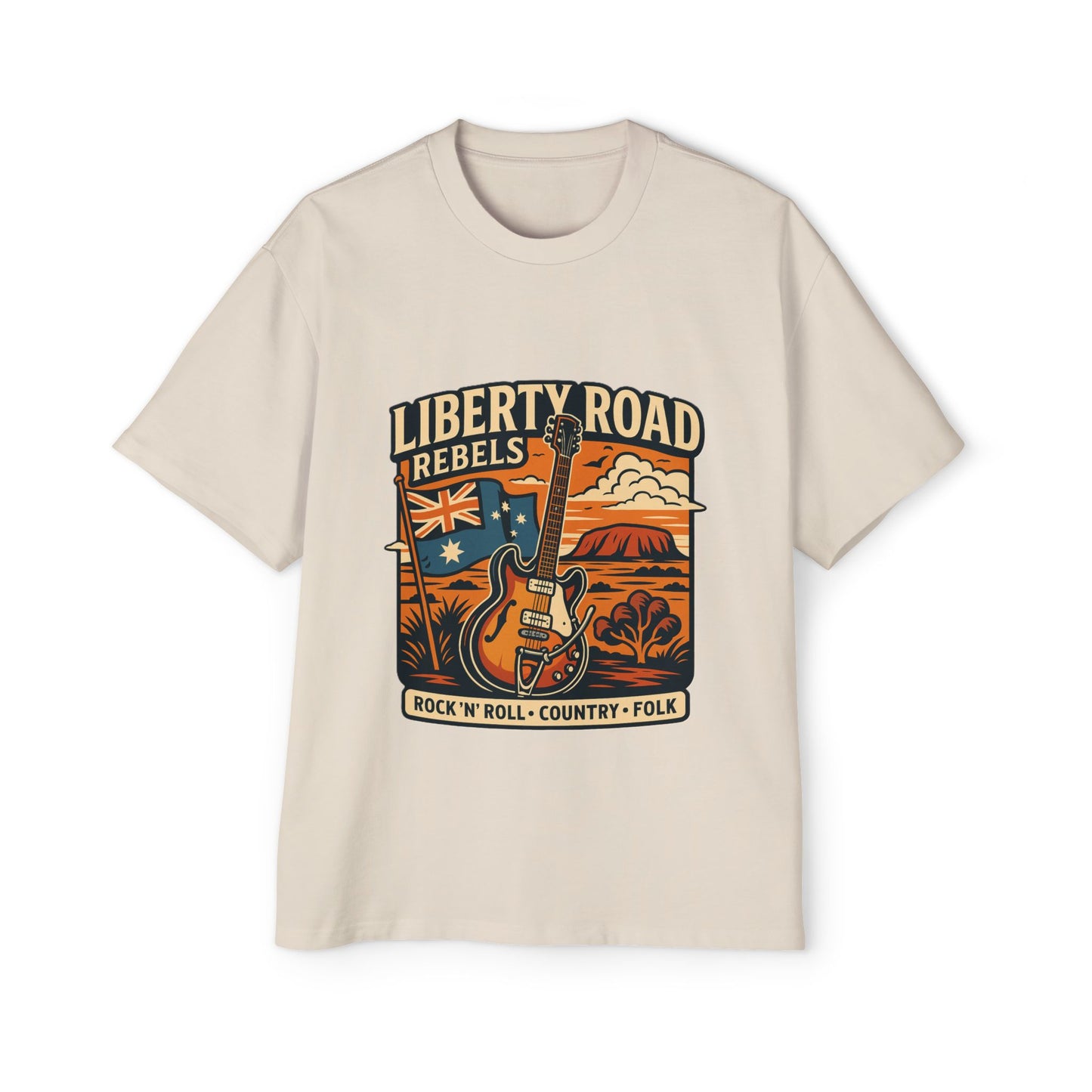 Liberty Road Music Australiana Tee Grunge Style T-Shirt