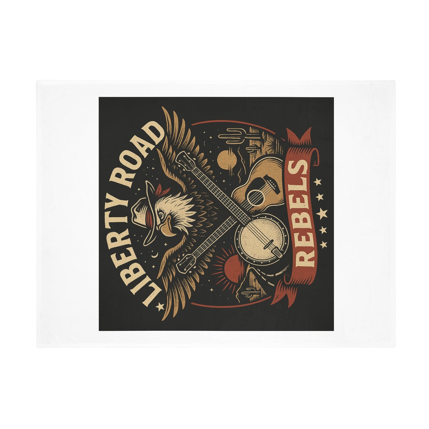 Liberty Road Rebels Vintage Americana Style Cozy Fleece Blanket