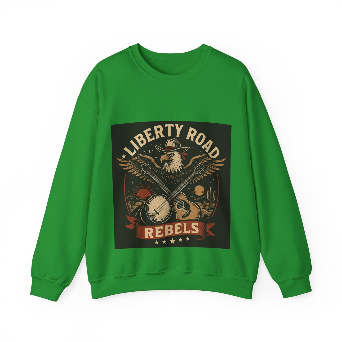 Liberty Road Rebels Vintage Americana Style Crewneck Sweatshirt