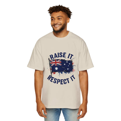 Raise It Respect It Australia Flag Men's Heavy Oversized Tee T-Shirt