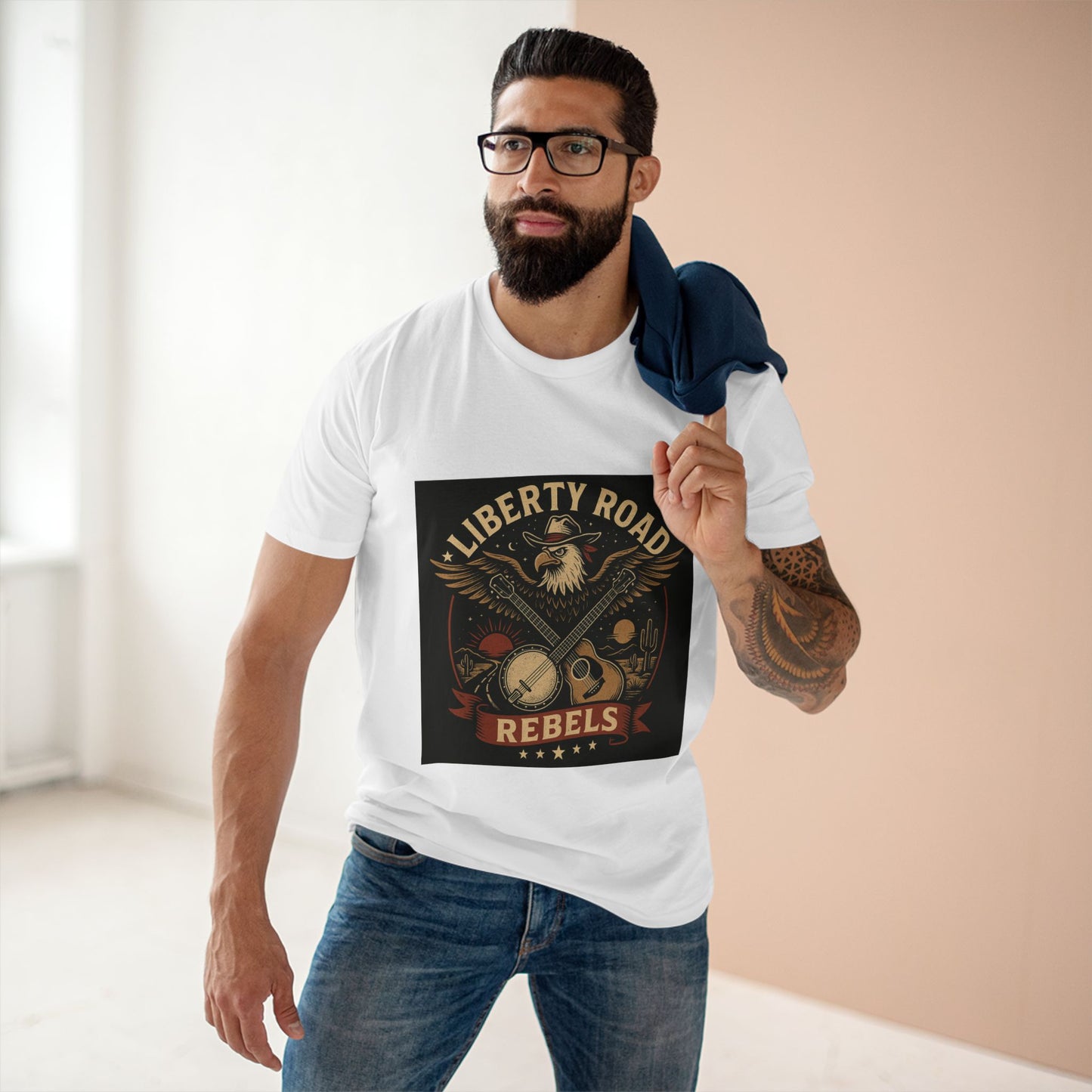 Liberty Road Rebels Vintage Americana Style Tee T-Shirt