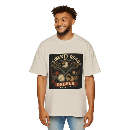 Liberty Road Rebels Vintage Americana Style Heavy Oversized Tee T-Shirt