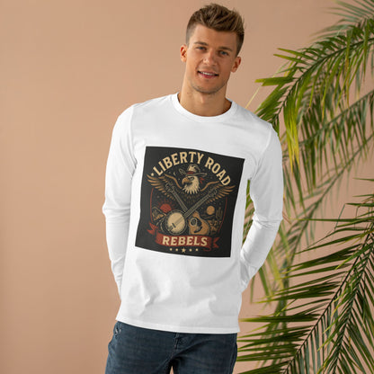 Liberty Road Rebels Vintage Americana Style Men's Long Sleeve Tee T-Shirt