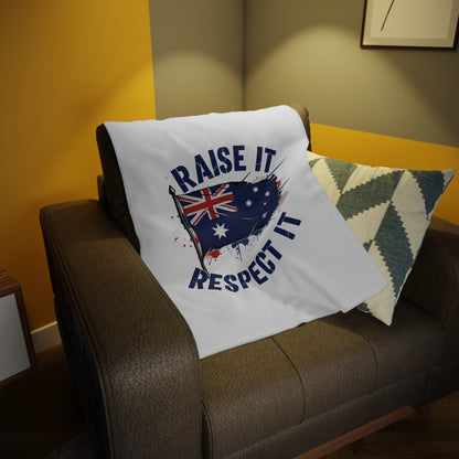 Raise It Respect it Australian Flag Plush Fleece Throw Blanket