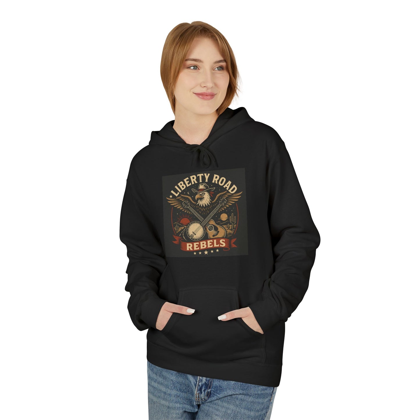 Liberty Road Rebels Vintage Americana Style Soft Fleece Hoodie