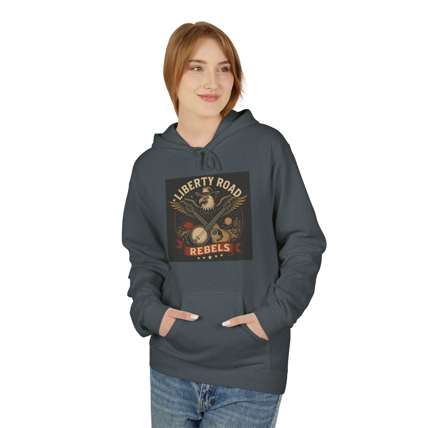 Liberty Road Rebels Vintage Americana Style Soft Fleece Hoodie