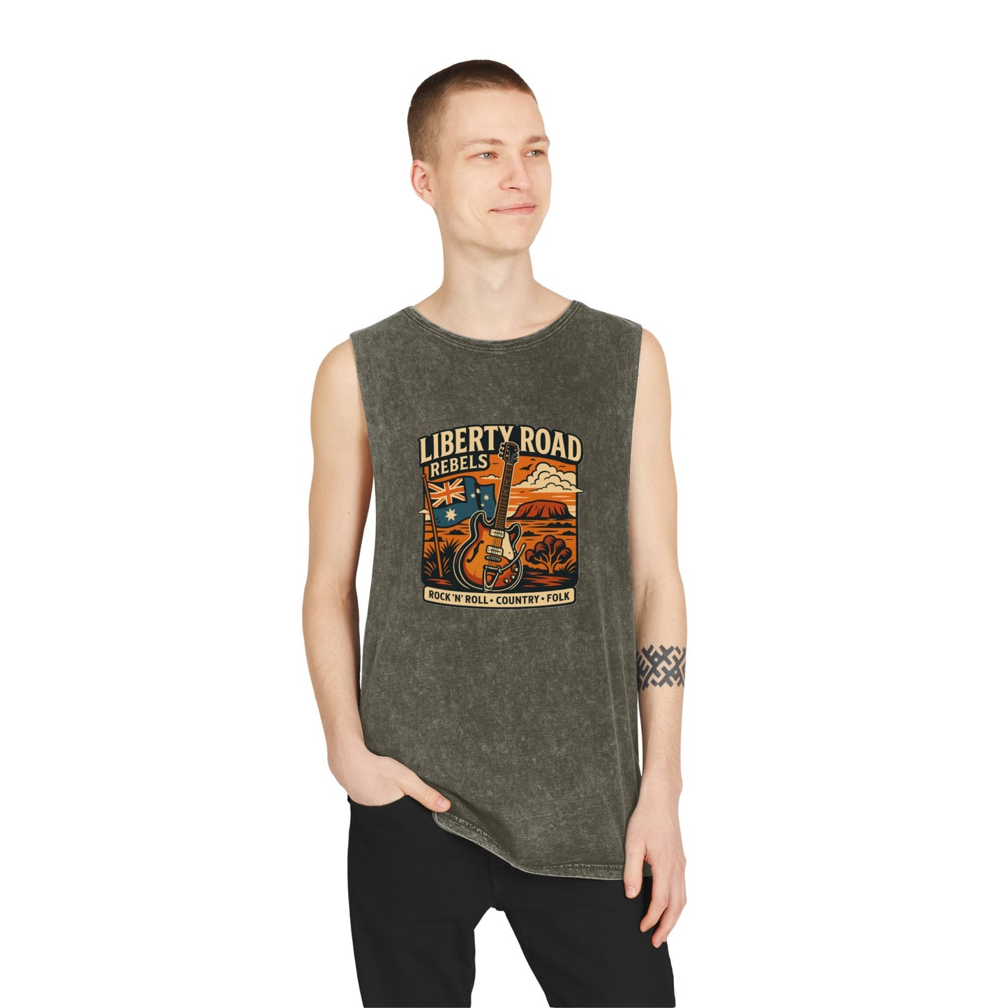 Liberty Road Rebels Australiana Vintage-Style Unisex Tank Top Singlet