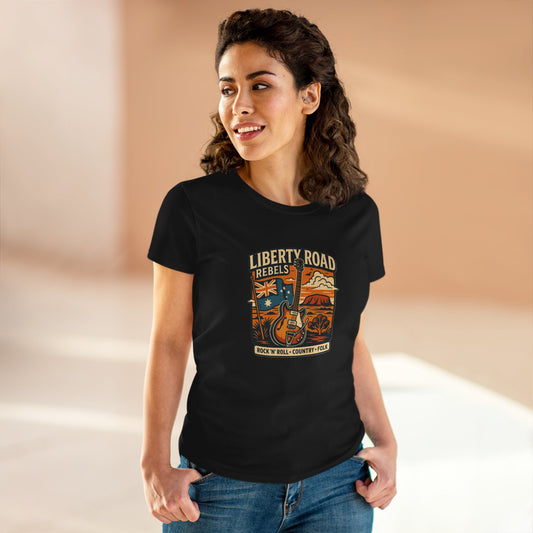 Liberty Road Rebels Vintage Australiana Women's Midweight Cotton T-Shirt