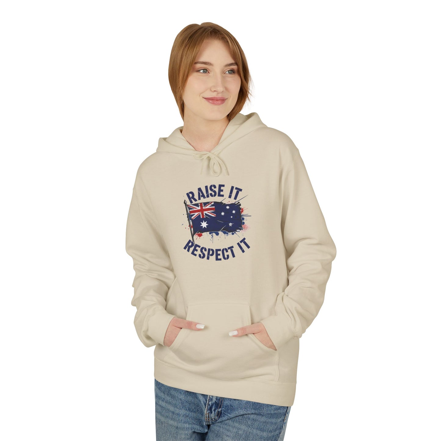 Unisex Raise It Respect It Australian Flag Hoodie