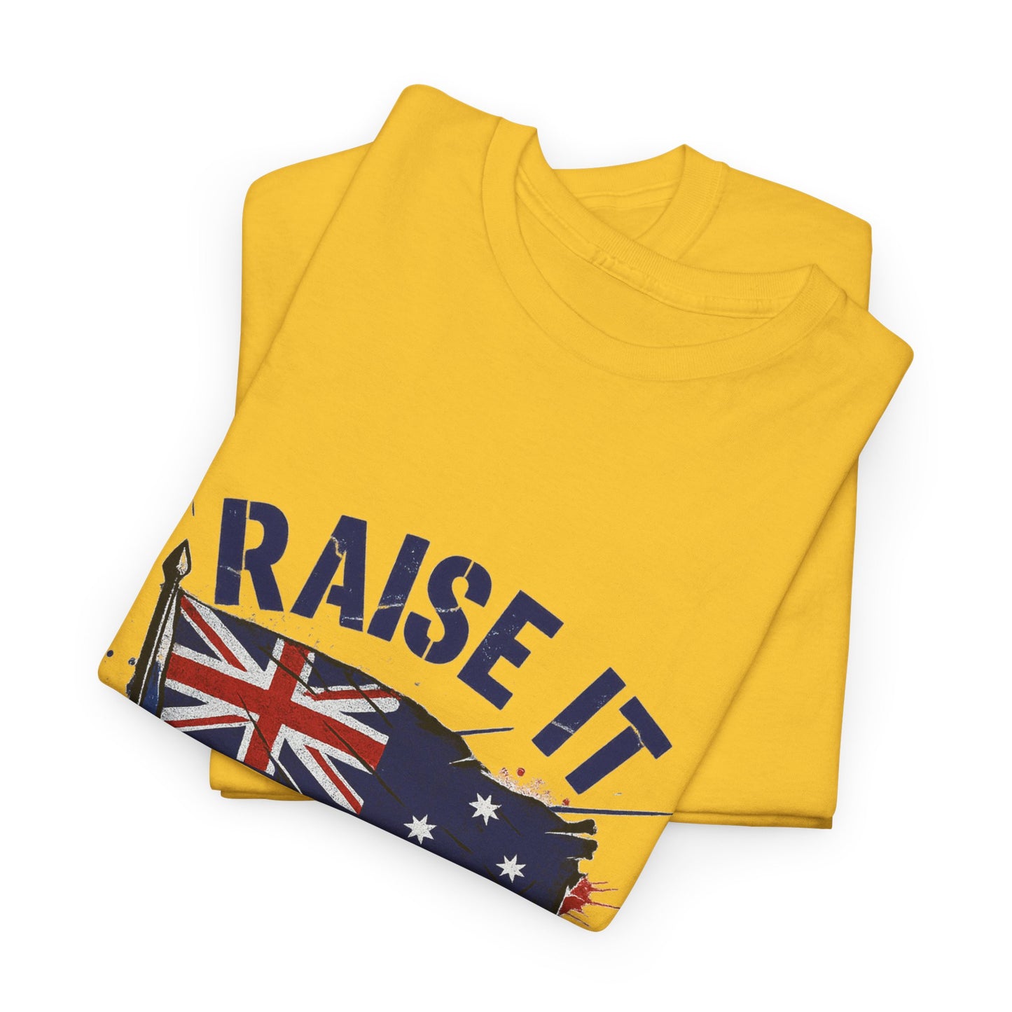 Raise It Respect It Australia Flag Unisex Graphic Tee Cotton T-Shirt
