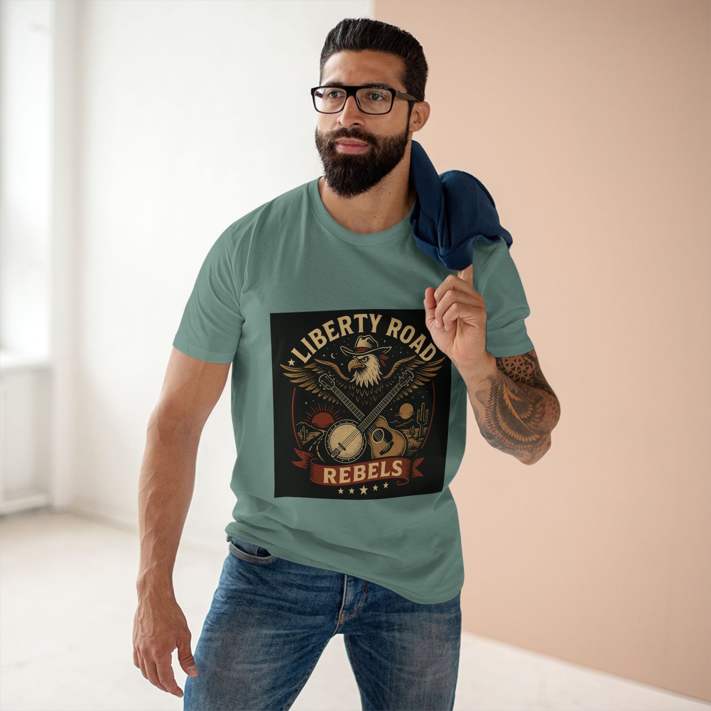 Liberty Road Rebels Vintage Americana Style Tee T-Shirt