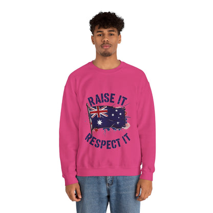 Raise It Respect It Australia Flag UniSex Crewneck Sweatshirt
