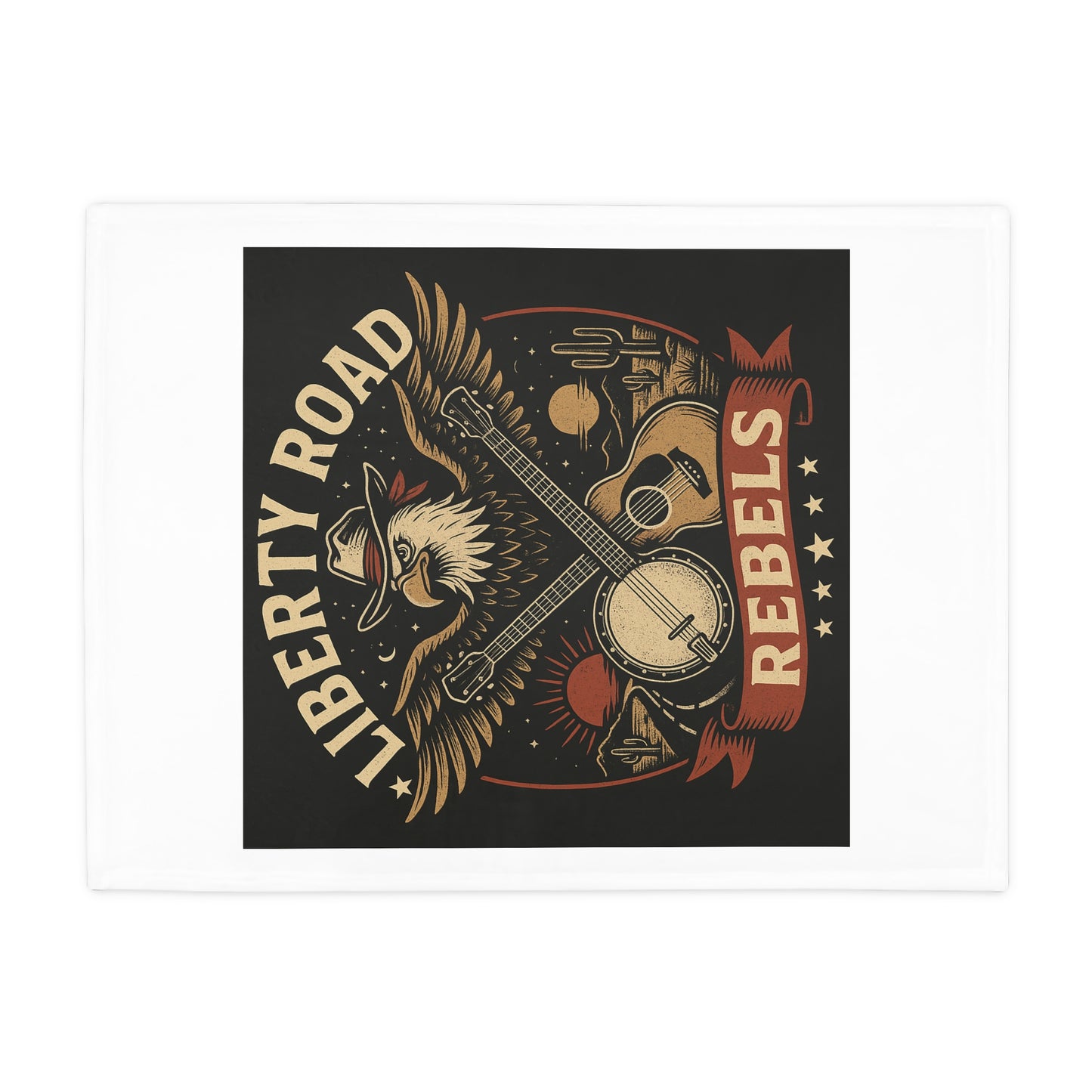 Liberty Road Rebels Vintage Americana Style Cozy Fleece Blanket