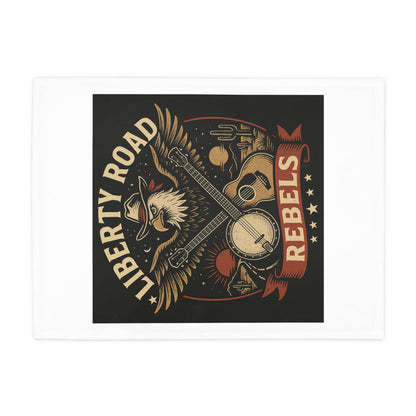 Liberty Road Rebels Vintage Americana Style Cozy Fleece Blanket