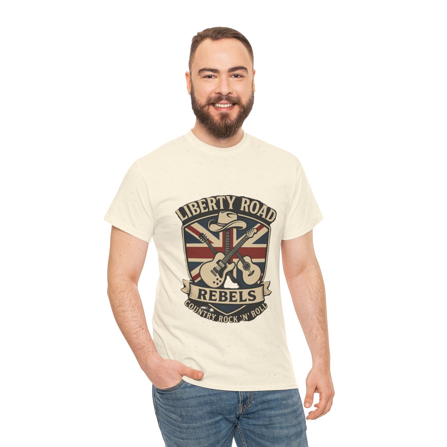 Liberty Road Rebels Britannia Rock 'n' Roll Rebels Tee Unisex Heavy Cotton T-Shirt