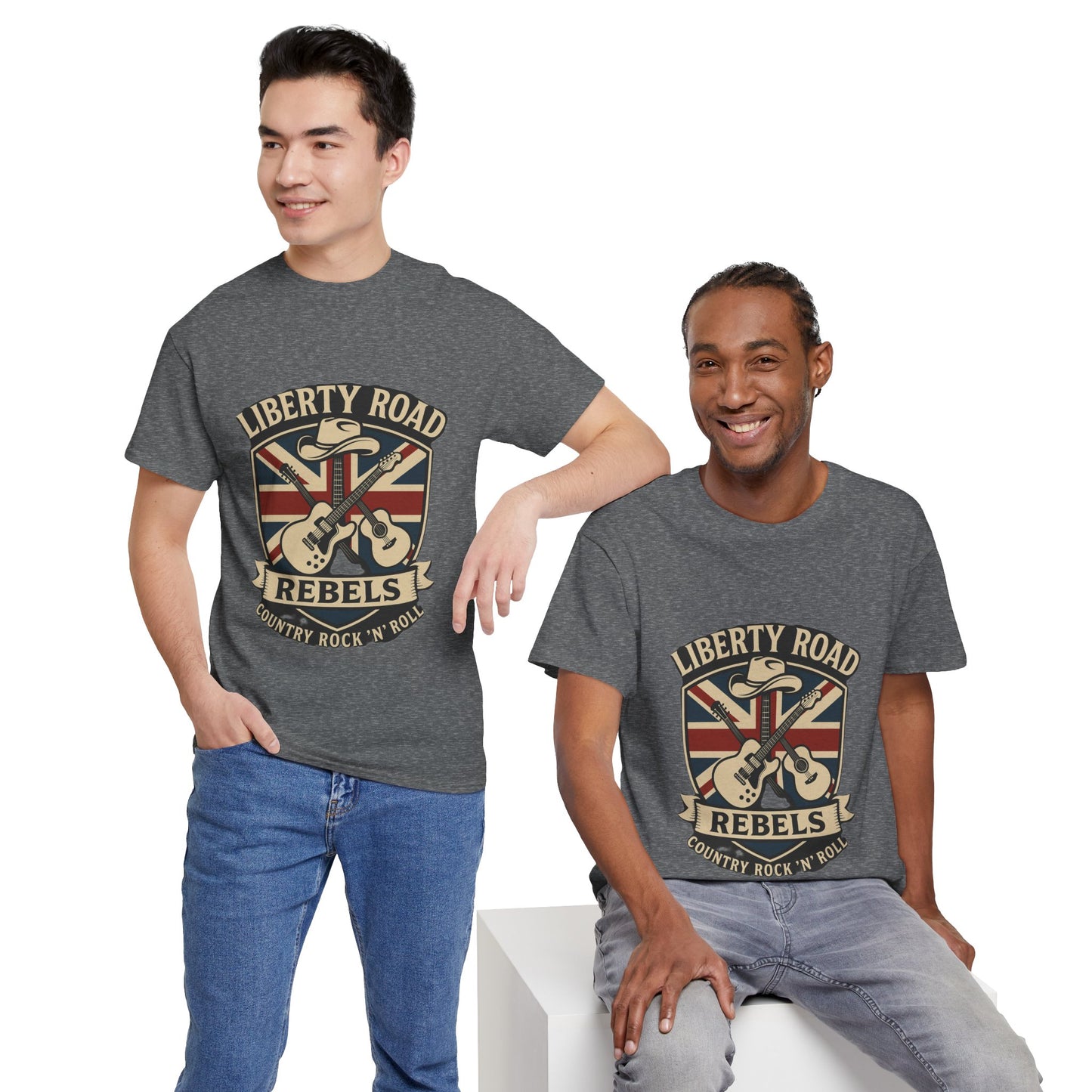 Liberty Road Rebels Britannia Rock 'n' Roll Rebels Tee Unisex Heavy Cotton T-Shirt