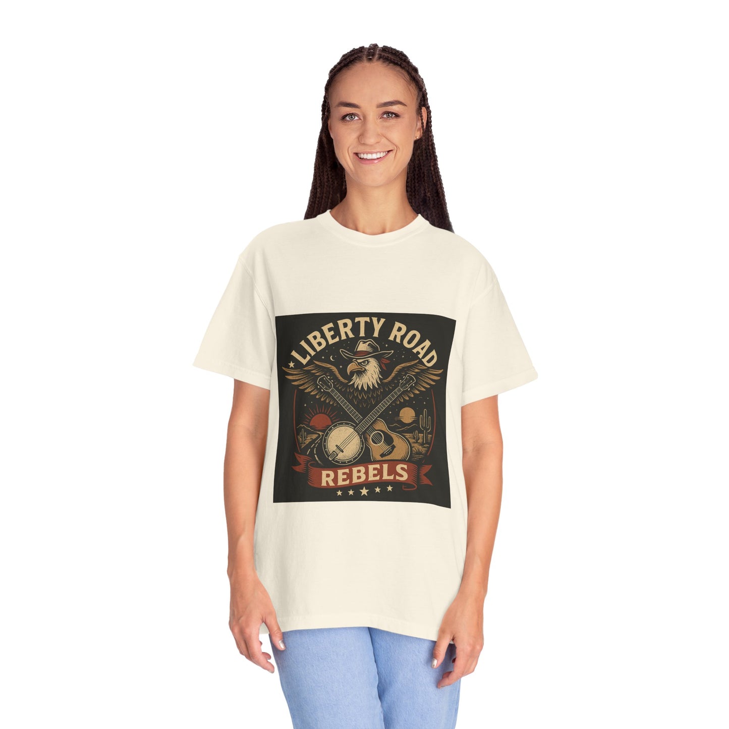 Liberty Road Rebels Vintage Americana Style Tee T-Shirt