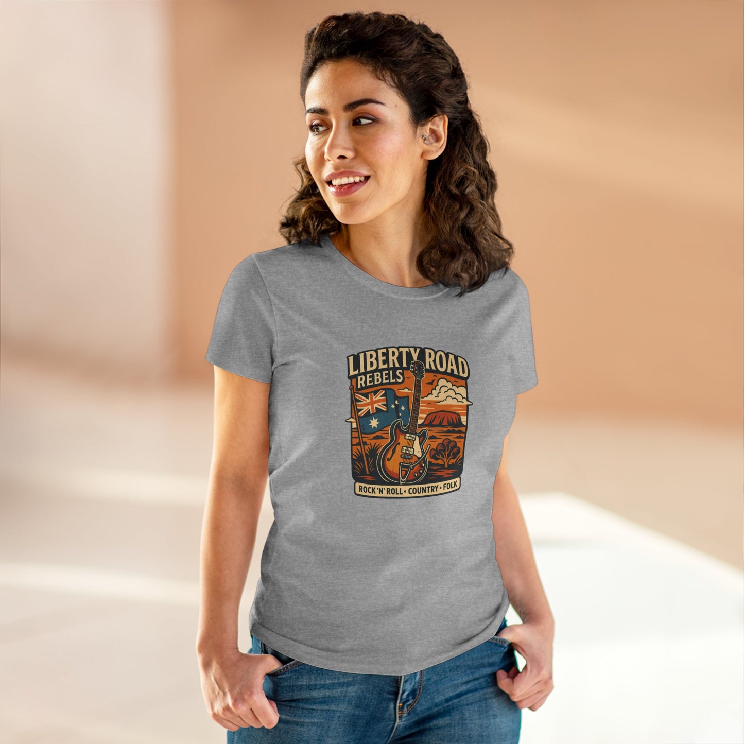 Liberty Road Rebels Vintage Australiana Women's Midweight Cotton T-Shirt