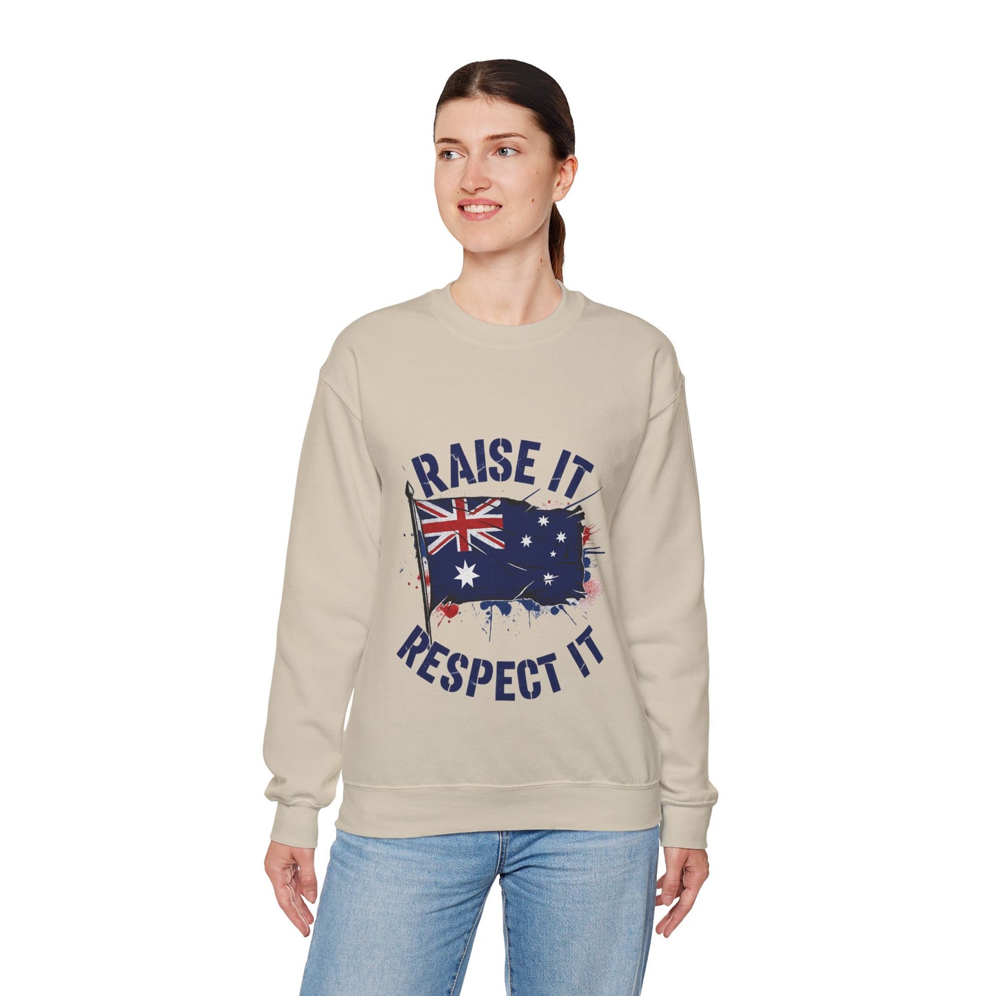 Raise It Respect It Australia Flag UniSex Crewneck Sweatshirt