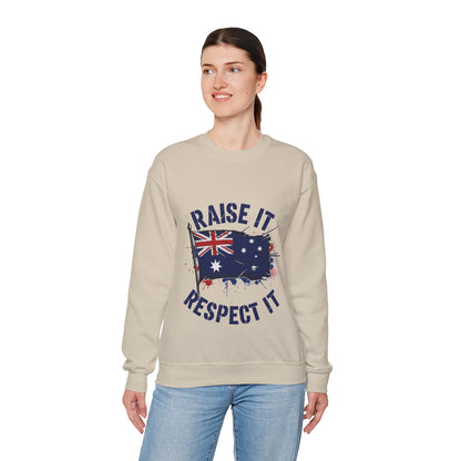 Raise It Respect It Australia Flag UniSex Crewneck Sweatshirt