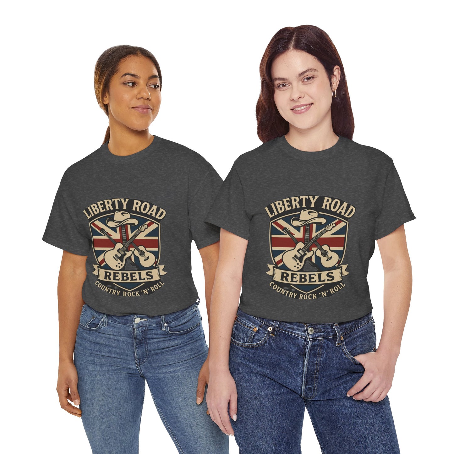 Liberty Road Rebels Britannia Rock 'n' Roll Rebels Tee Unisex Heavy Cotton T-Shirt