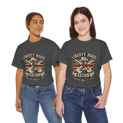 Liberty Road Rebels Britannia Rock 'n' Roll Rebels Tee Unisex Heavy Cotton T-Shirt