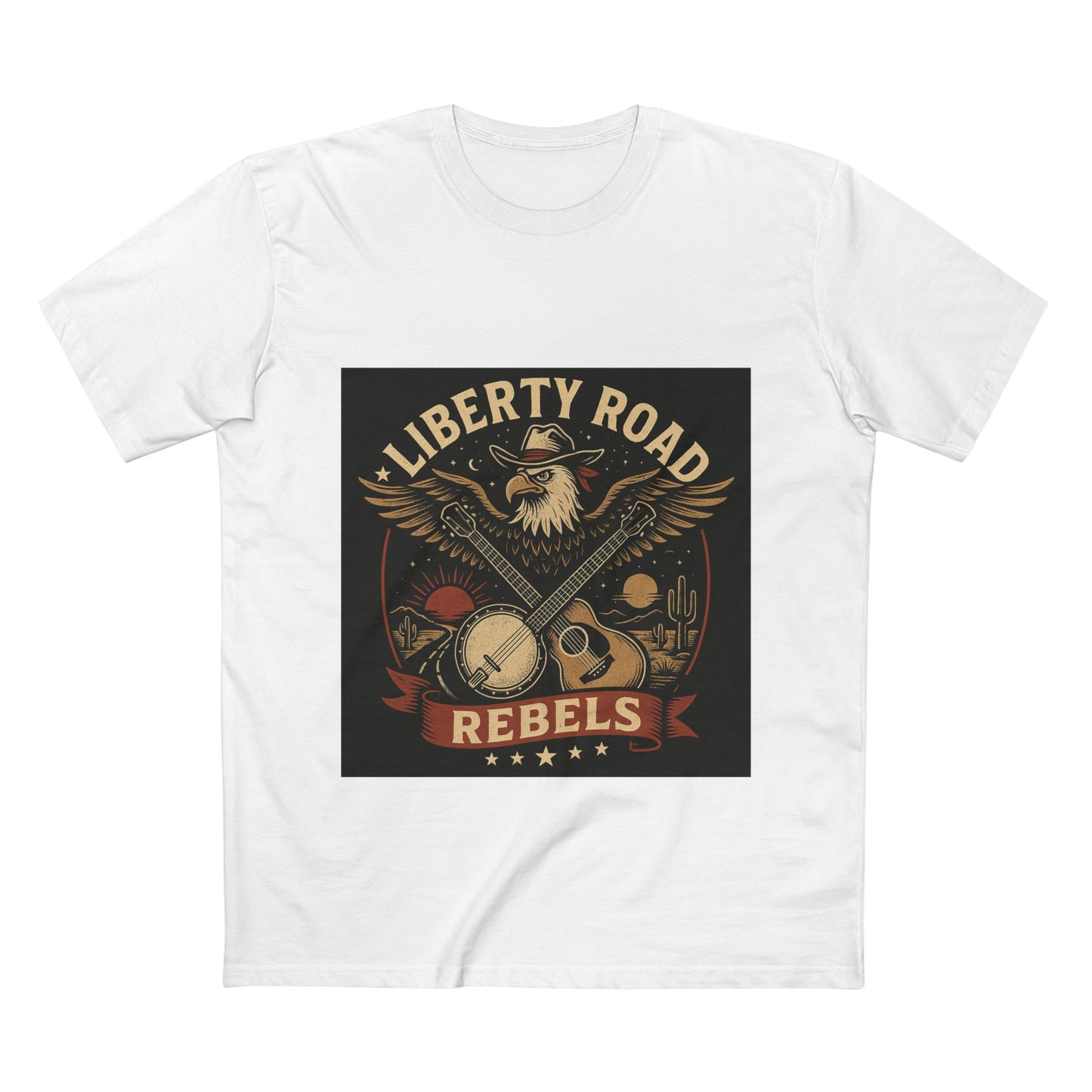 Liberty Road Rebels Vintage Americana Style Tee T-Shirt