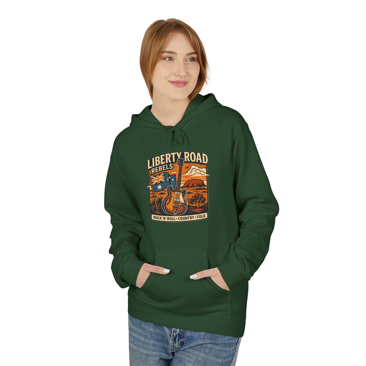 Liberty Road Rebels Vintage-Inspired Australiana Hoodie Cozy Sweatshirt