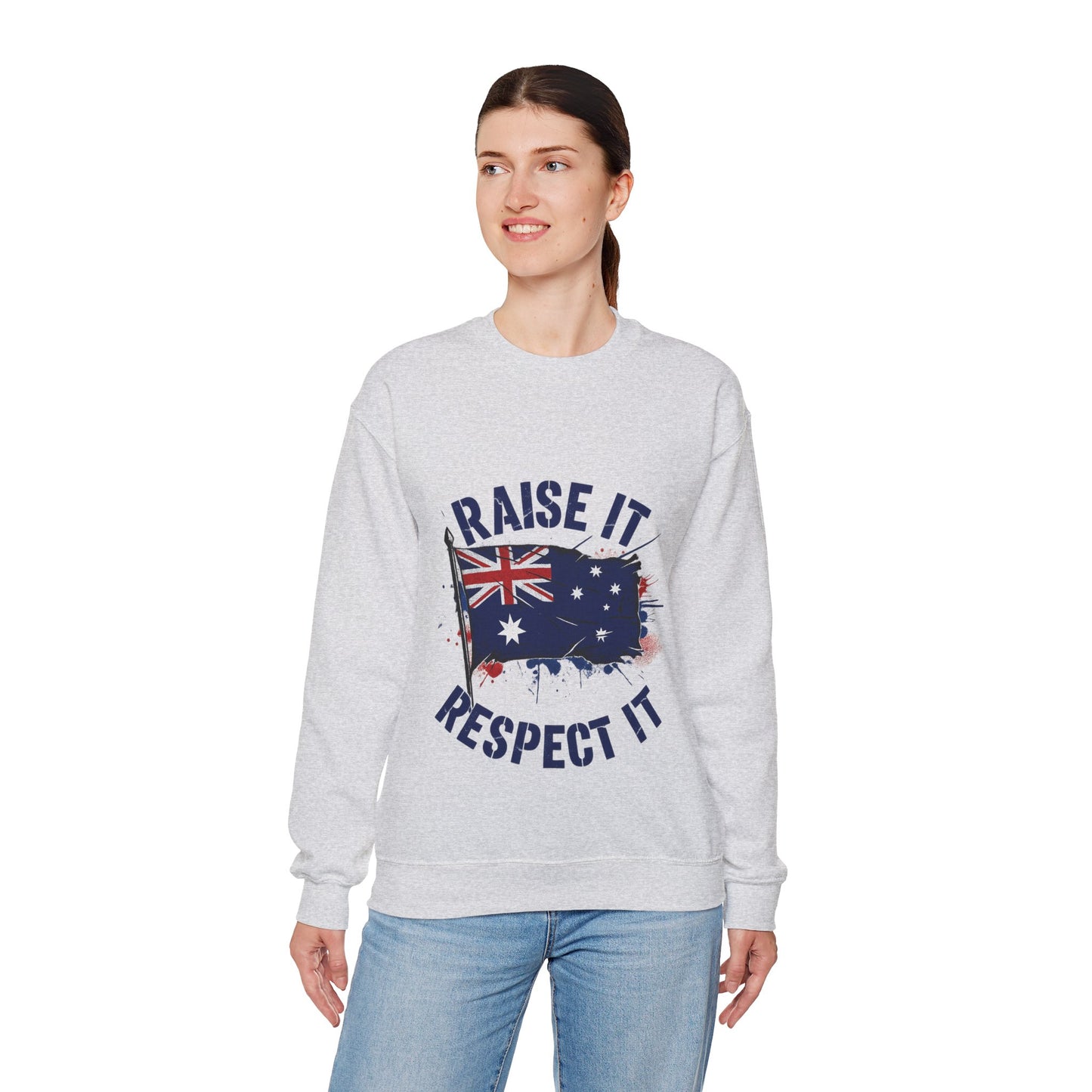 Raise It Respect It Australia Flag UniSex Crewneck Sweatshirt
