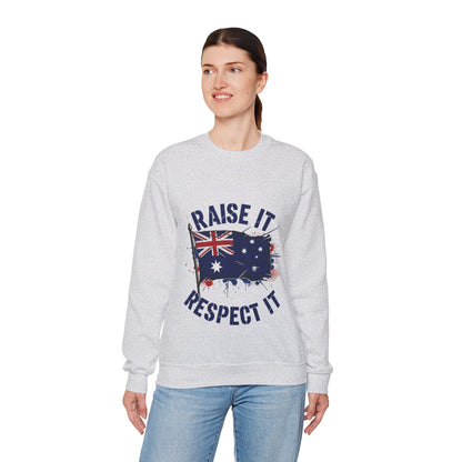 Raise It Respect It Australia Flag UniSex Crewneck Sweatshirt