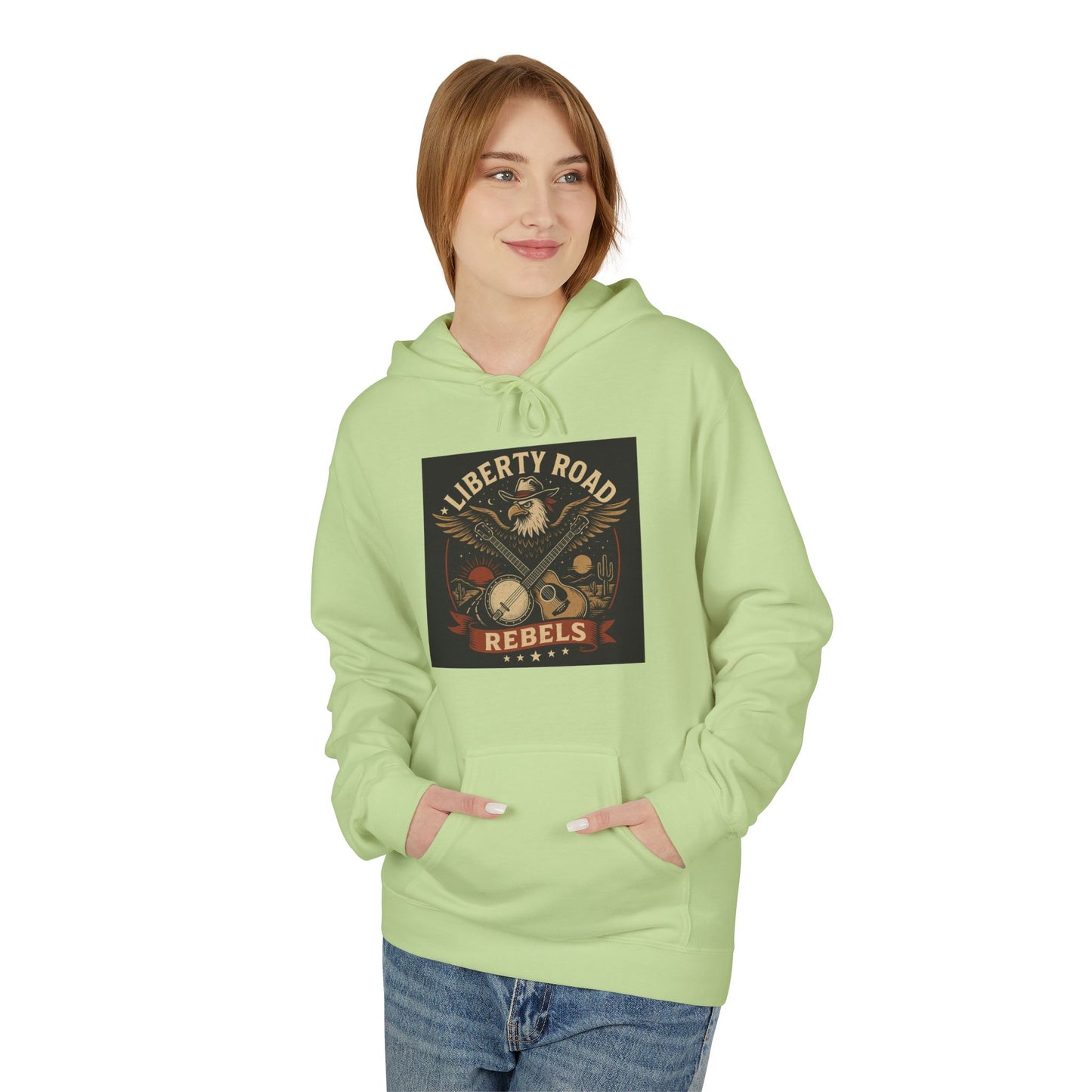 Liberty Road Rebels Vintage Americana Style Soft Fleece Hoodie