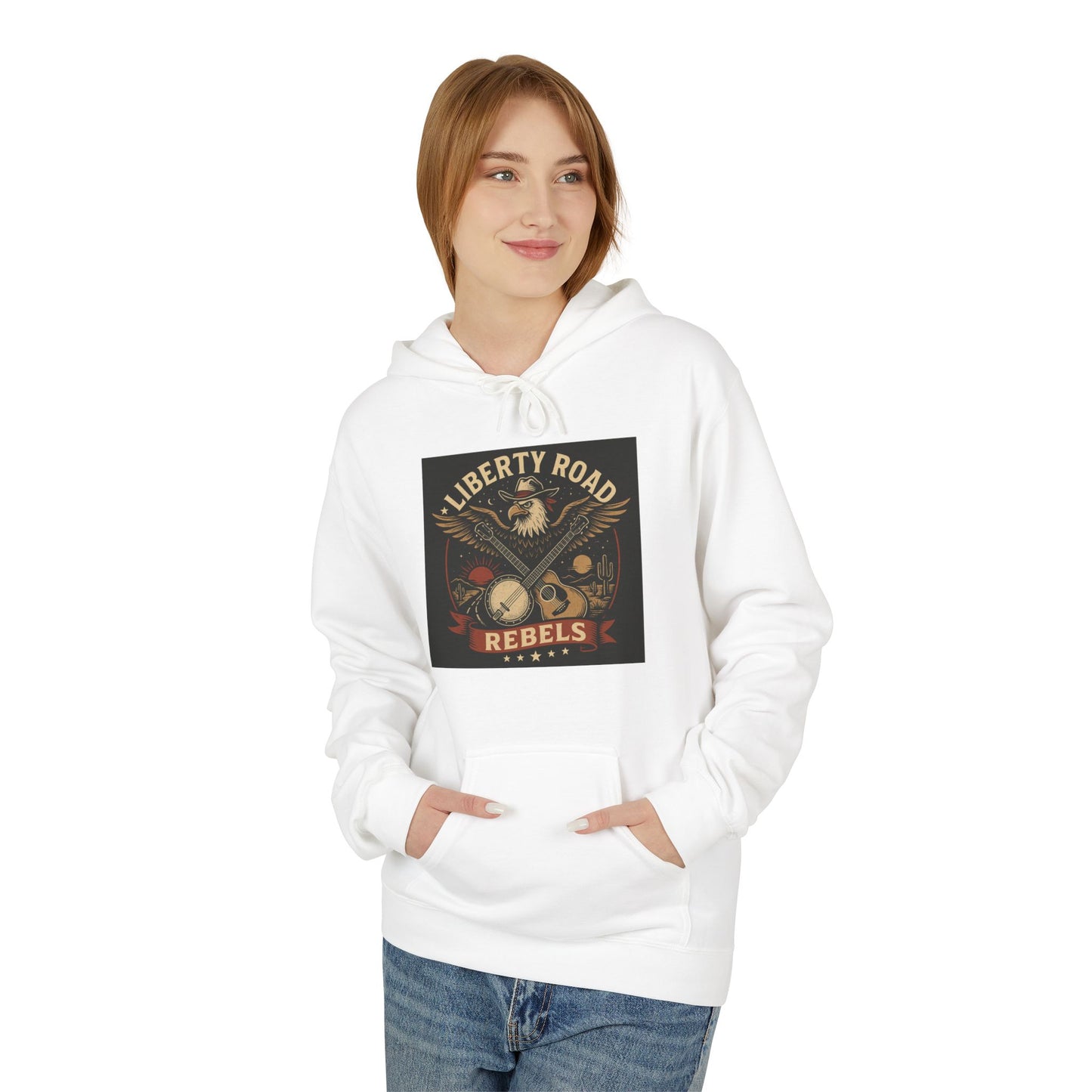 Liberty Road Rebels Vintage Americana Style Soft Fleece Hoodie