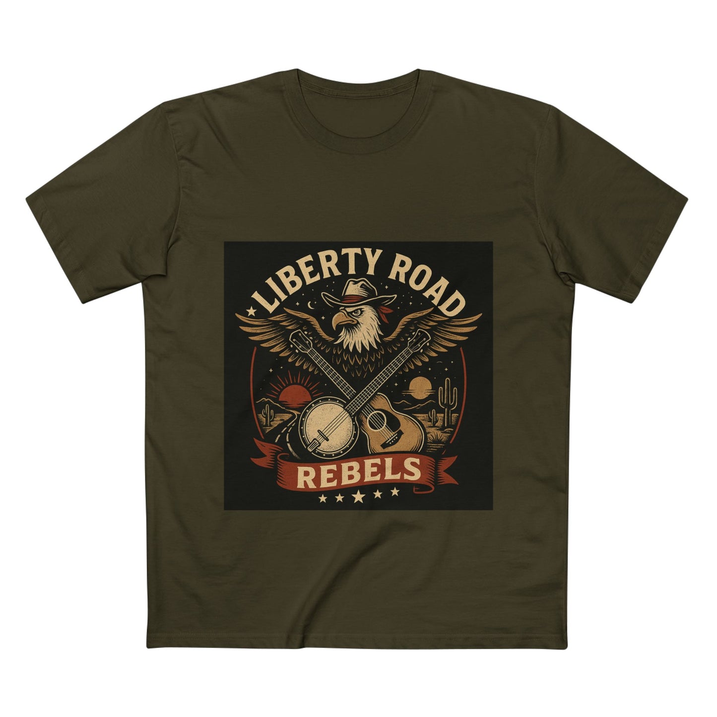 Liberty Road Rebels Vintage Americana Style Tee T-Shirt