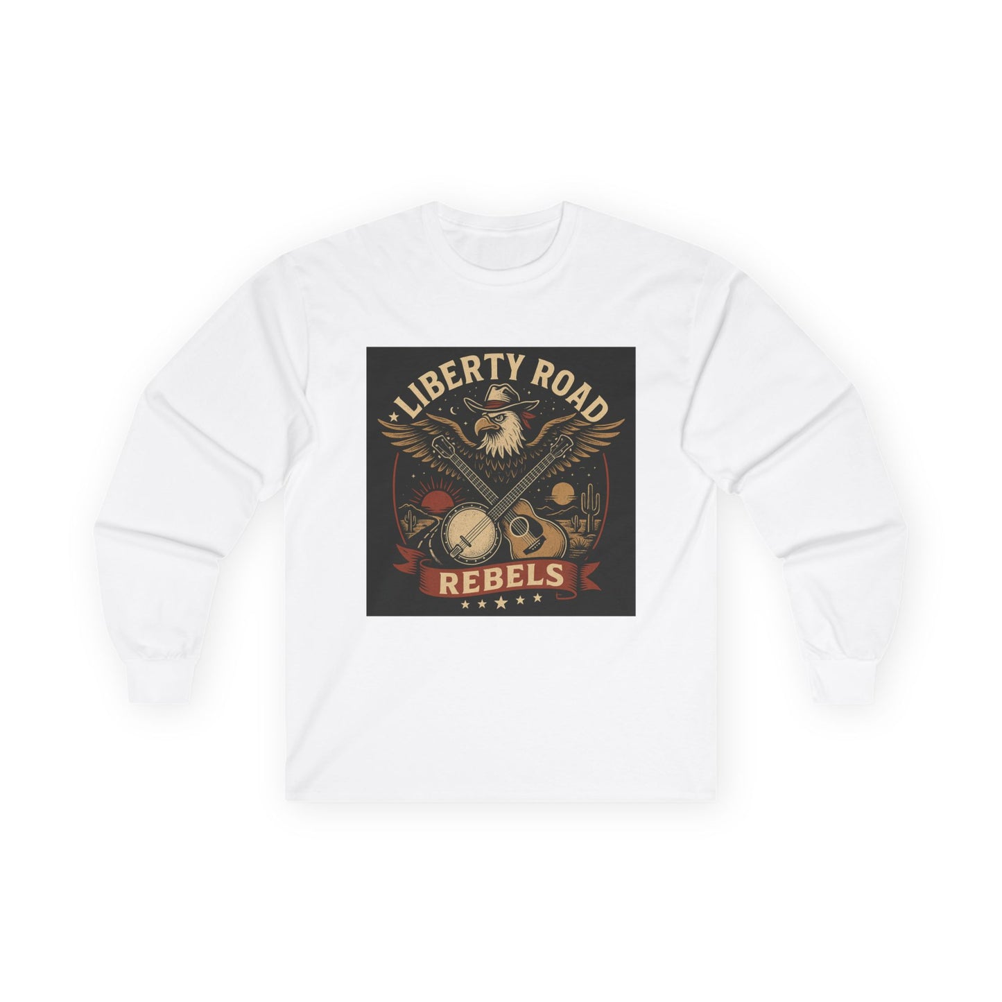 Liberty Road Rebels Vintage Americana Style Long Sleeve Tee