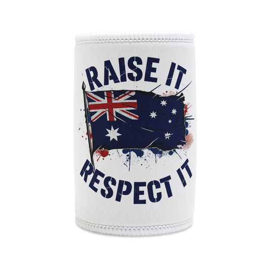 Raise It Respect It Australian Flag Stubby Cooler
