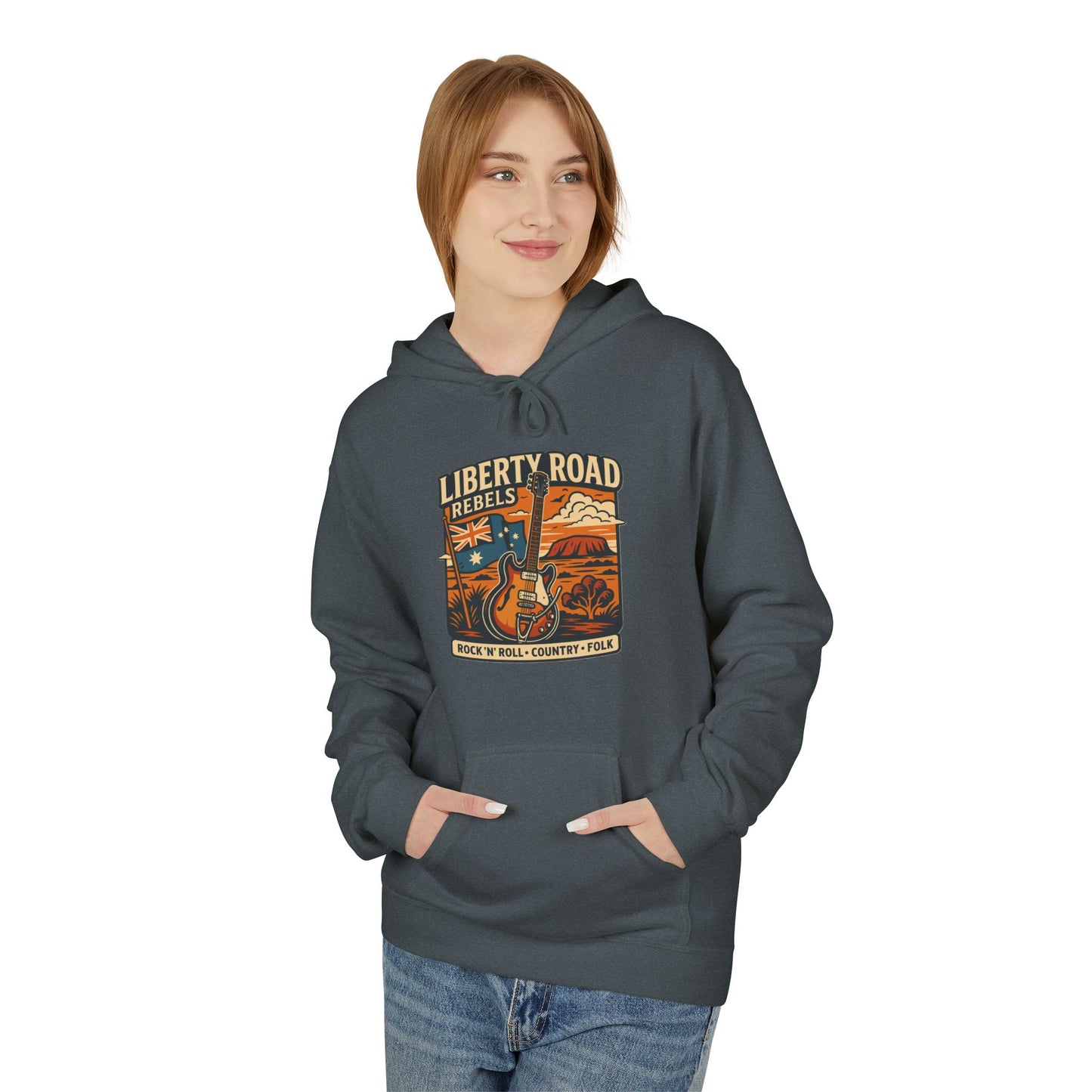 Liberty Road Rebels Vintage-Inspired Australiana Hoodie Cozy Sweatshirt