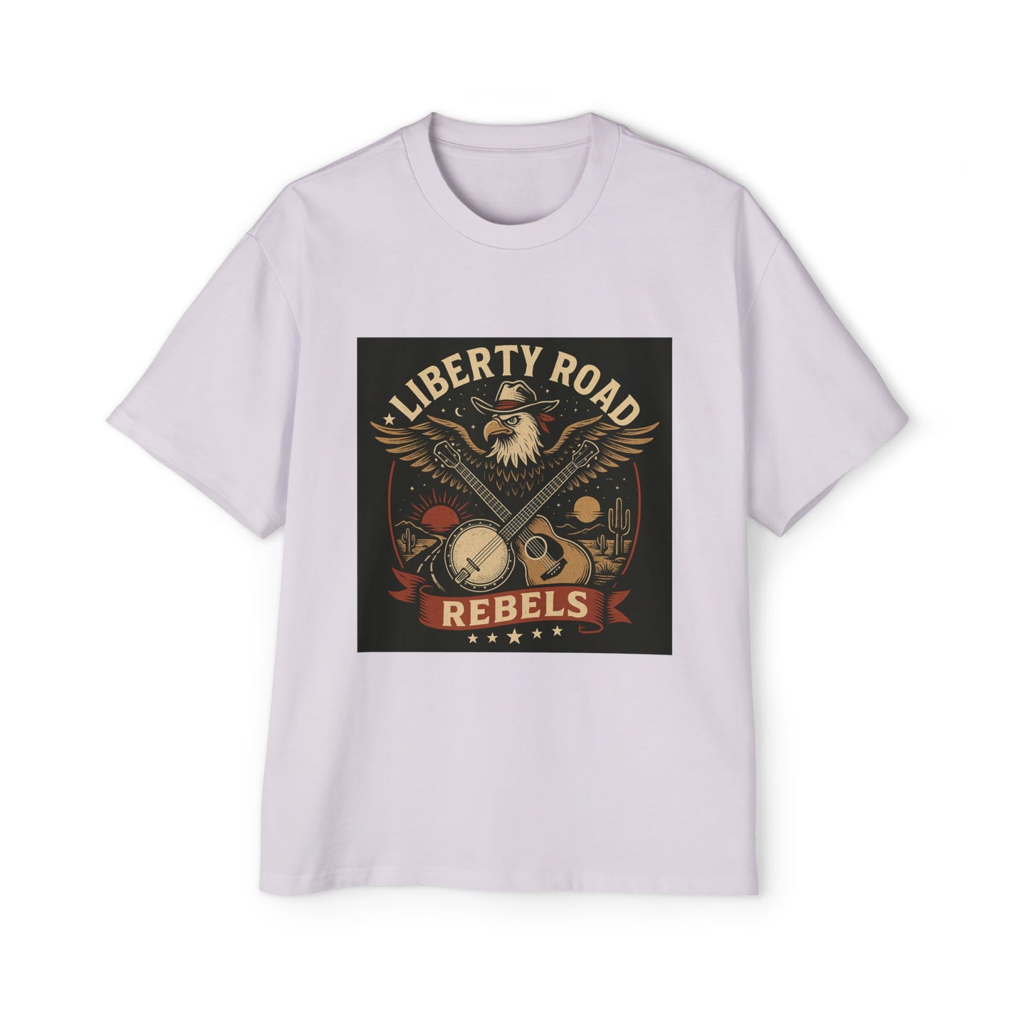 Liberty Road Rebels Vintage Americana Style Heavy Oversized Tee T-Shirt