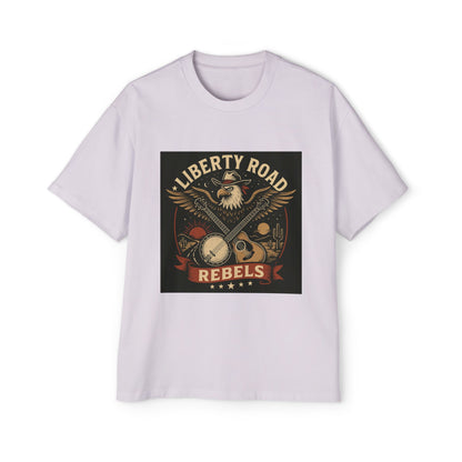 Liberty Road Rebels Vintage Americana Style Heavy Oversized Tee T-Shirt