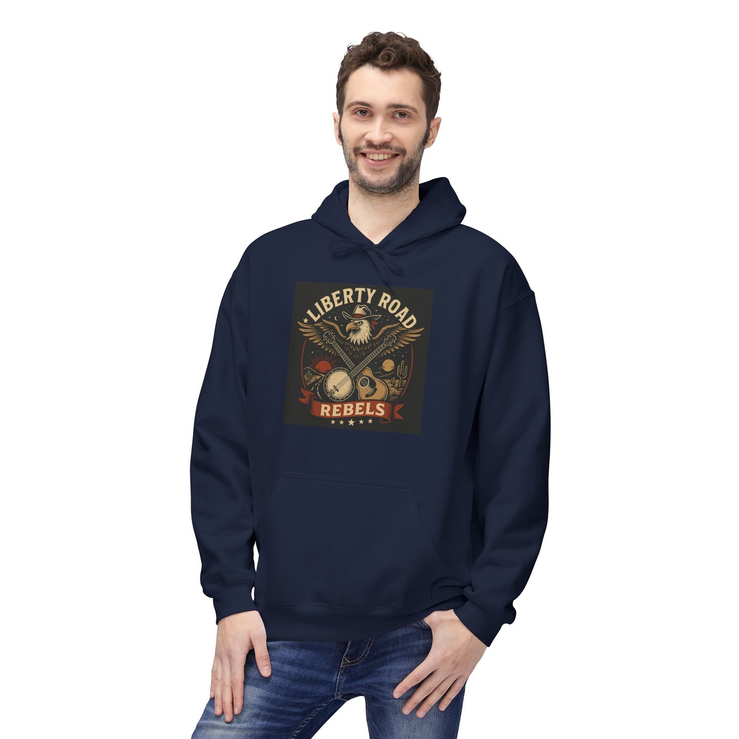 Liberty Road Rebels Vintage Americana Style Soft Fleece Hoodie