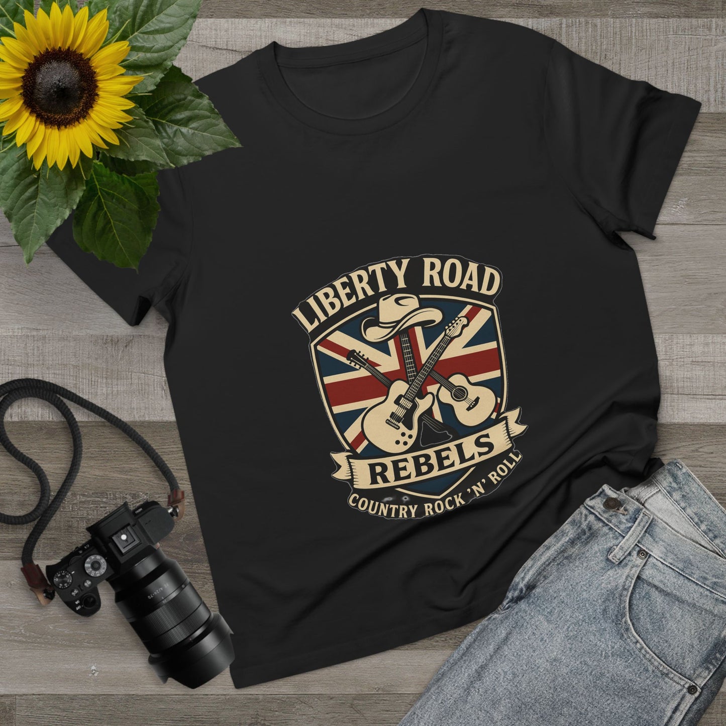 Liberty Road Rebels Britannia Rock 'n' Roll Tee Women's Graphic T-Shirt