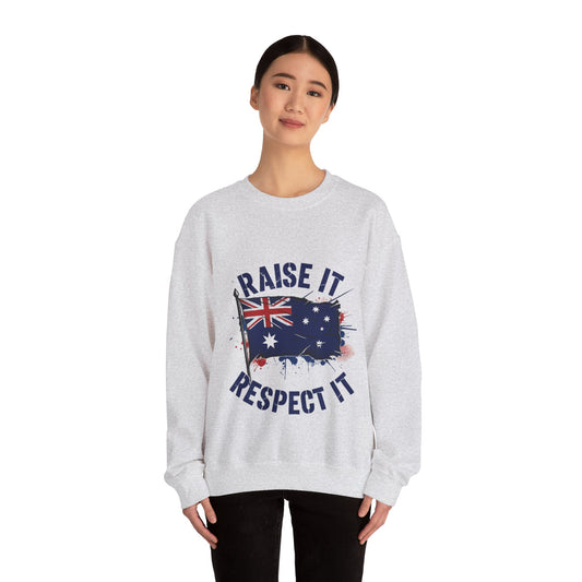 Raise It Respect It Australia Flag UniSex Crewneck Sweatshirt