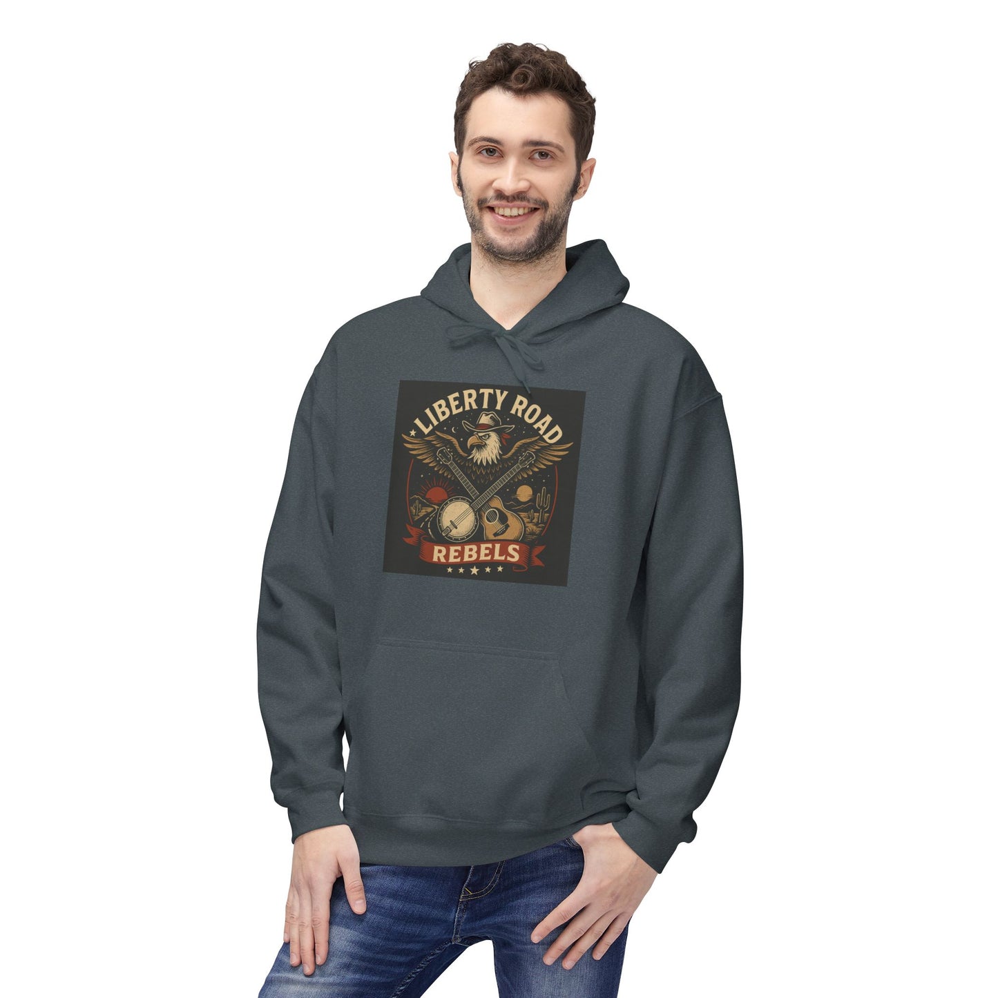 Liberty Road Rebels Vintage Americana Style Soft Fleece Hoodie