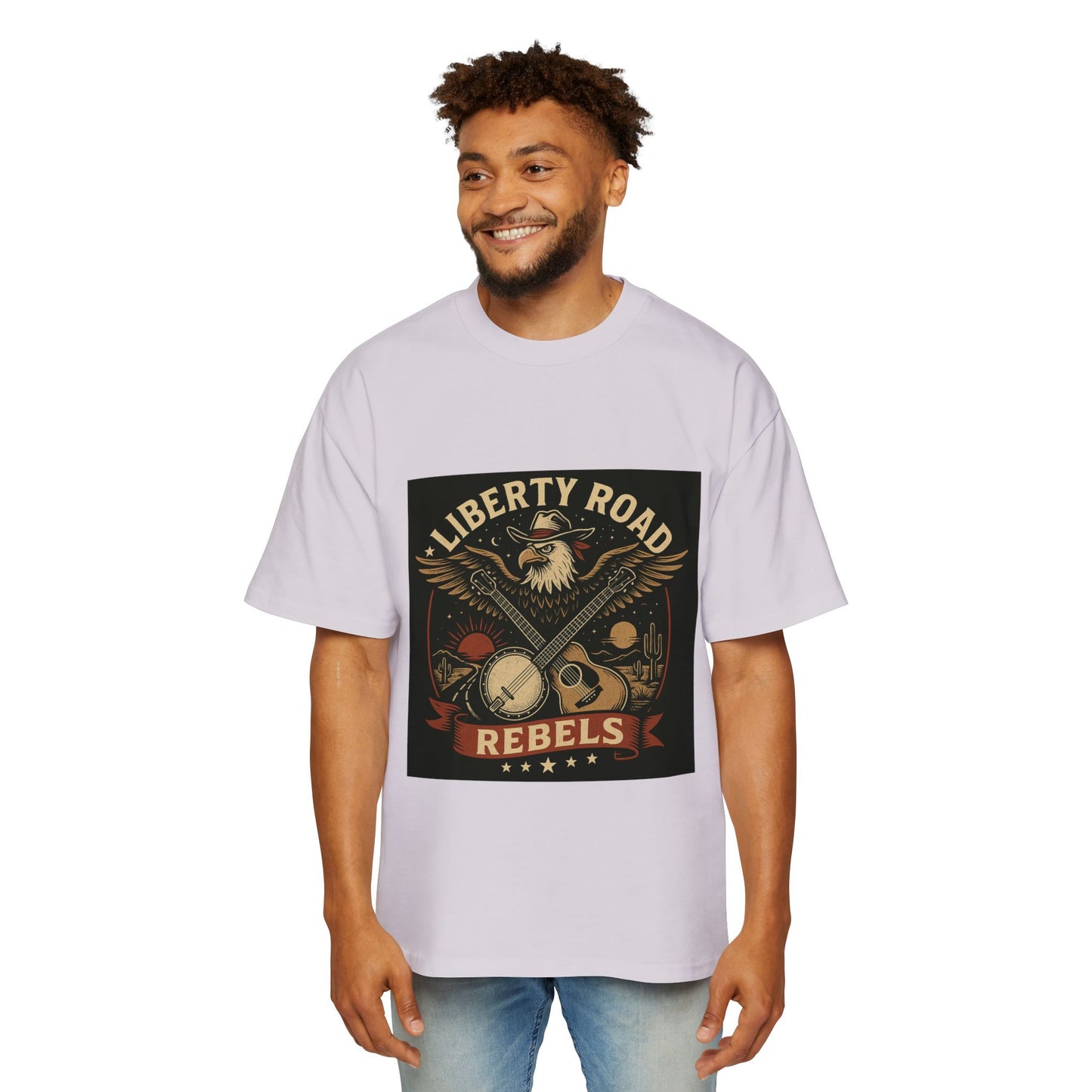 Liberty Road Rebels Vintage Americana Style Oversized Tee T-Shirt