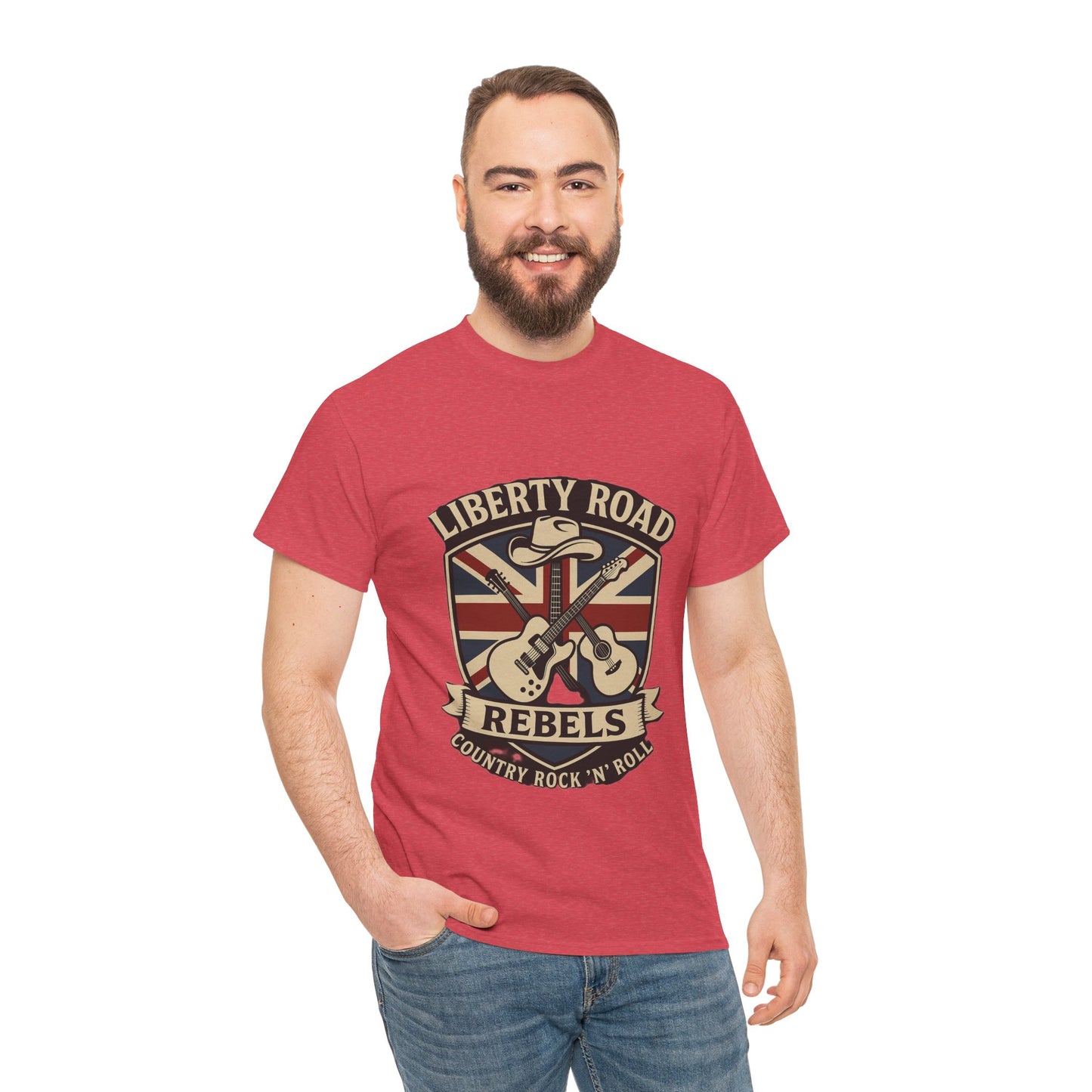 Liberty Road Rebels Britannia Rock 'n' Roll Rebels Tee Unisex Heavy Cotton T-Shirt
